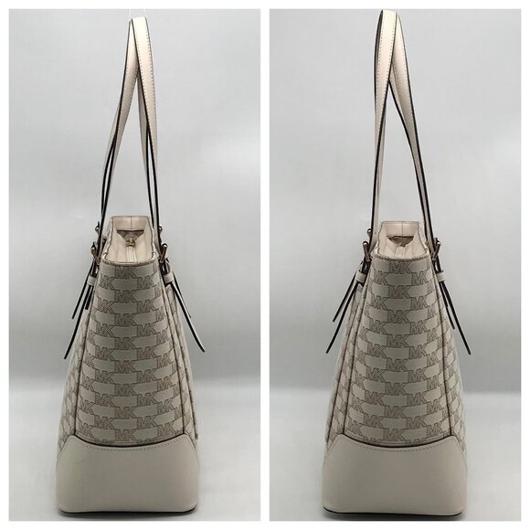 Michael Kors Signature Canvas Natural Beige Aria Tote - Picture 3 of 12